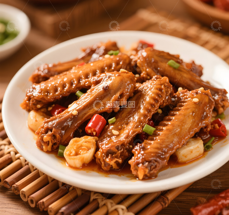 高清大图下载【趣麦麦图】香辣卤鸭翅摄影图片