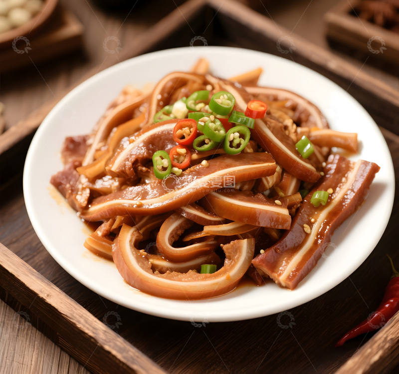 高清大图下载【趣麦麦图】凉拌卤猪耳朵美食图