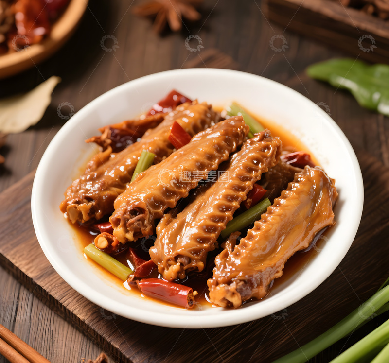 高清大图下载【趣麦麦图】香辣卤鸭翅摄影图