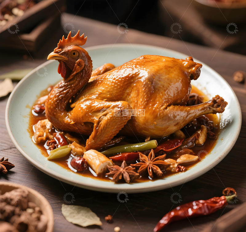 高清大图下载【趣麦麦图】美味卤鸡摄影图