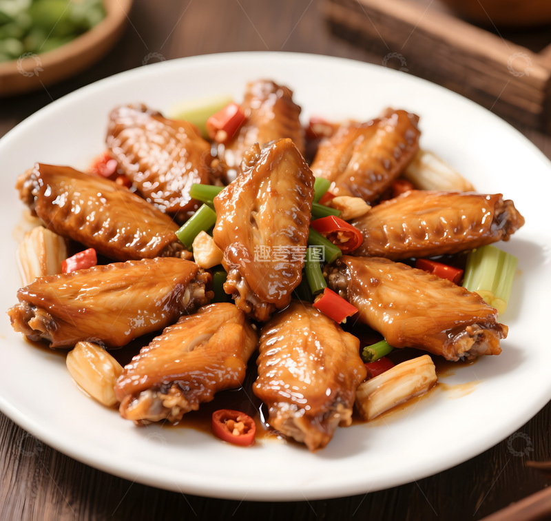 高清大图下载【趣麦麦图】美味卤鸡翅摄影图