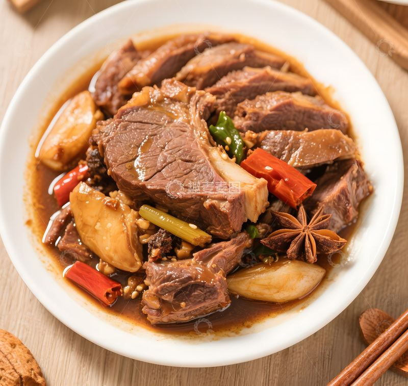 高清大图下载【趣麦麦图】香辣卤牛腱子摄影图
