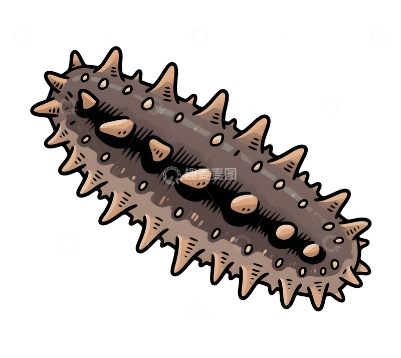 高清大图下载【趣麦麦图】手绘海参插画插图