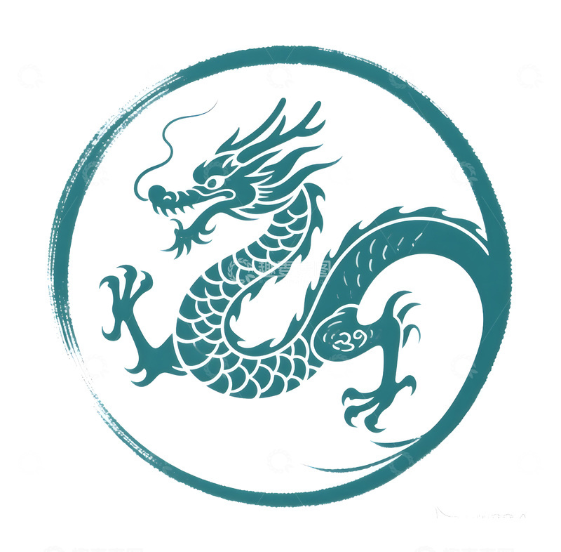 高清大图下载【趣麦麦图】手绘中国龙艺术图案