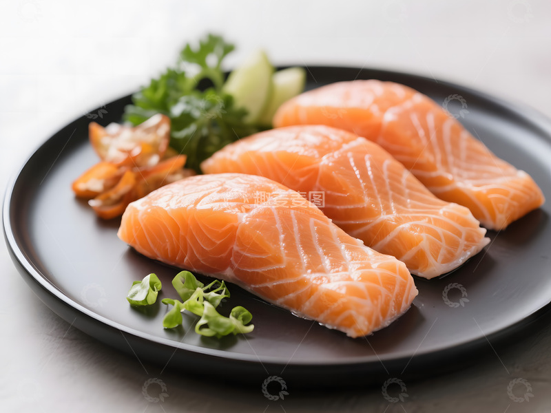 高清大图下载【趣麦麦图】三文鱼片摄影