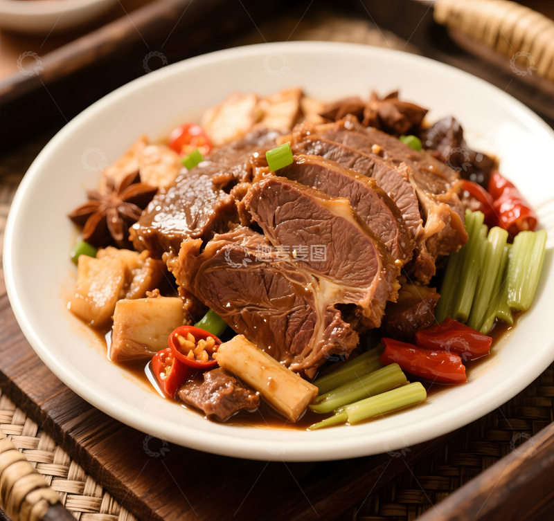 高清大图下载【趣麦麦图】美味卤牛腱子摄影图