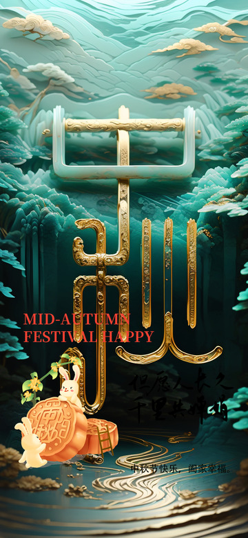 节日中秋团圆月饼海报1