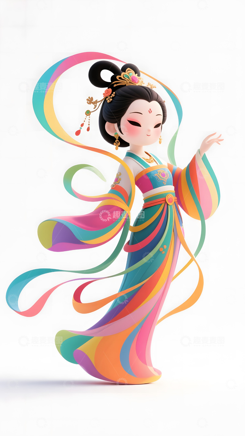 高清大图下载【趣麦麦图】卡通嫦娥人物插图