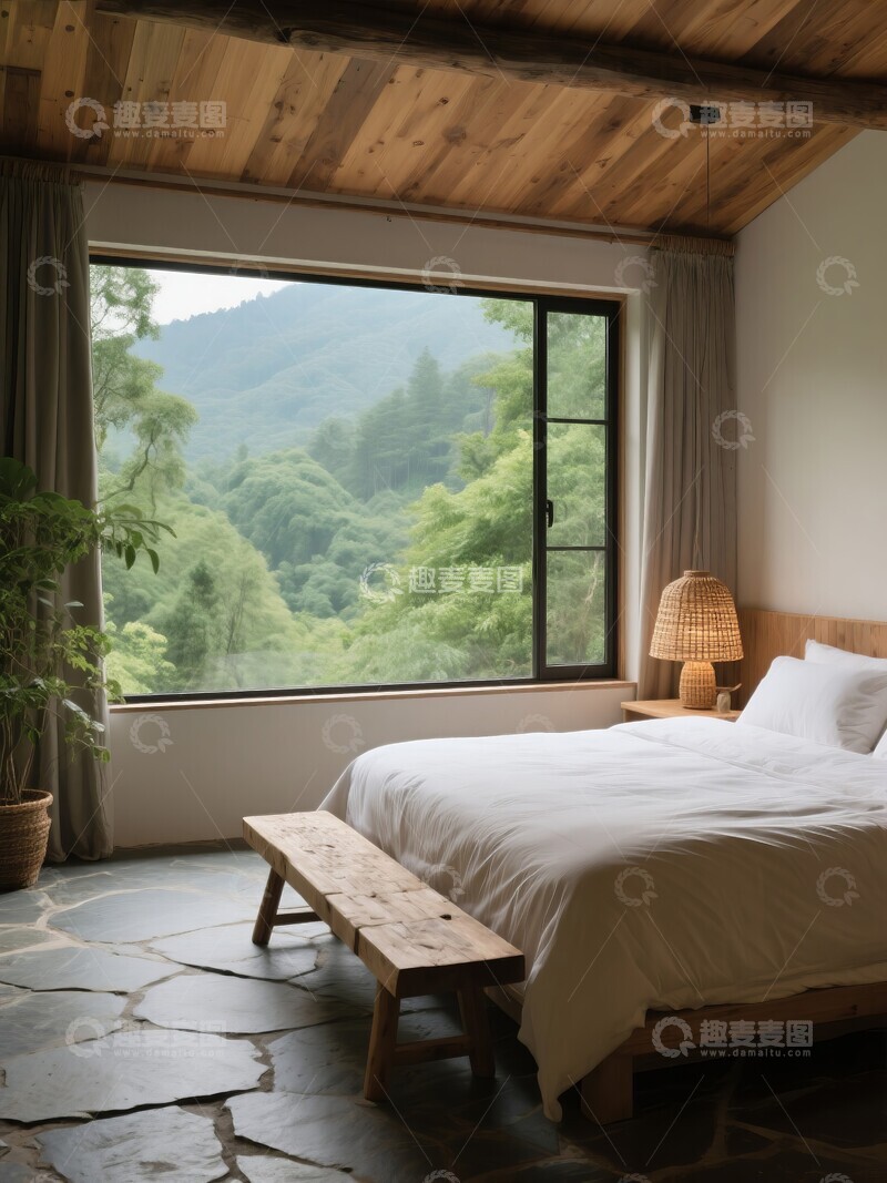 高清大图下载【趣麦麦图】原木风酒店房间装修设计