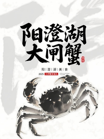 阳澄湖大闸蟹书法