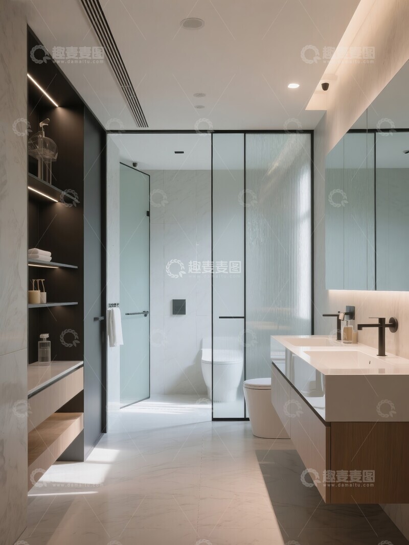 高清大图下载【趣麦麦图】浴室卫生间高级感装修风格