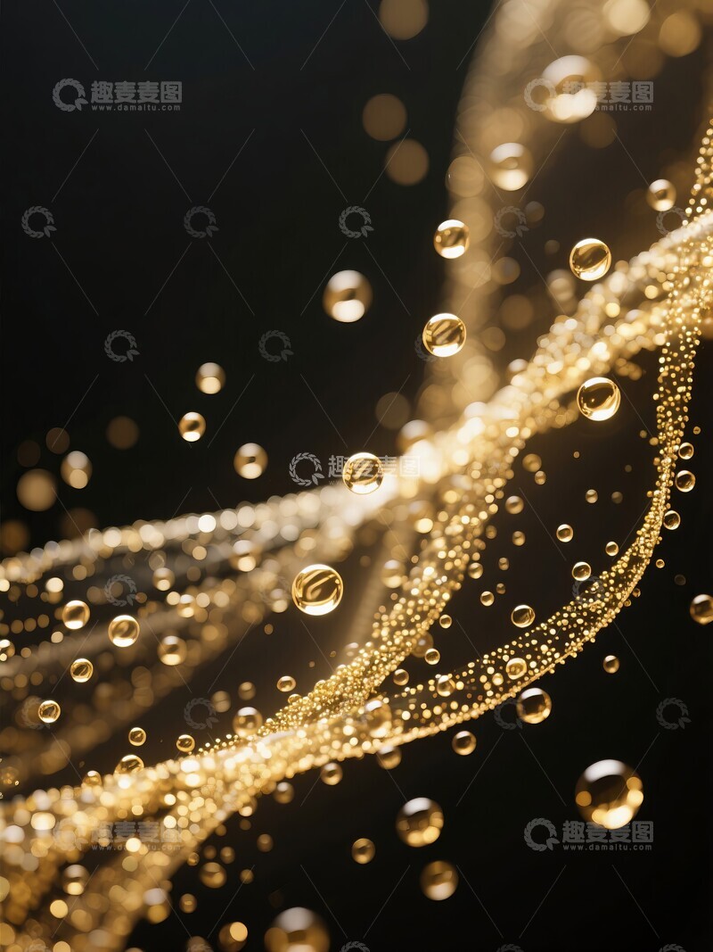 高清大图下载【趣麦麦图】玻璃质感水滴线条科技感背景