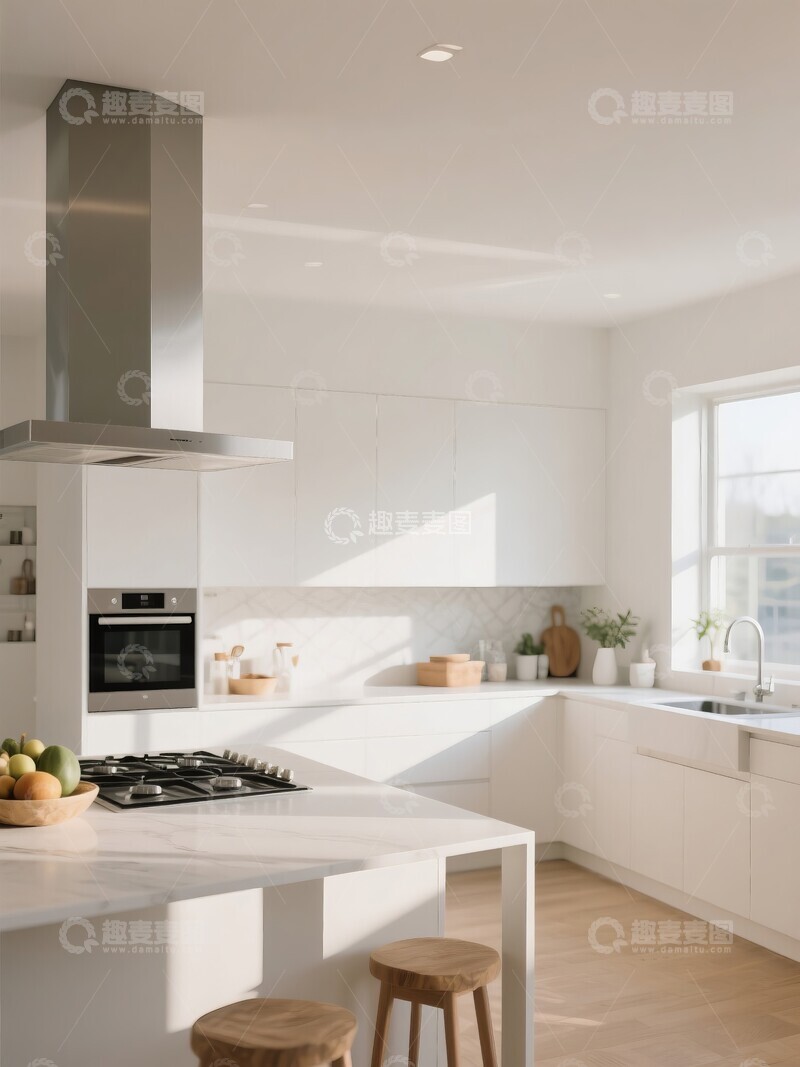 高清大图下载【趣麦麦图】现代高级感厨房餐厅装修设计