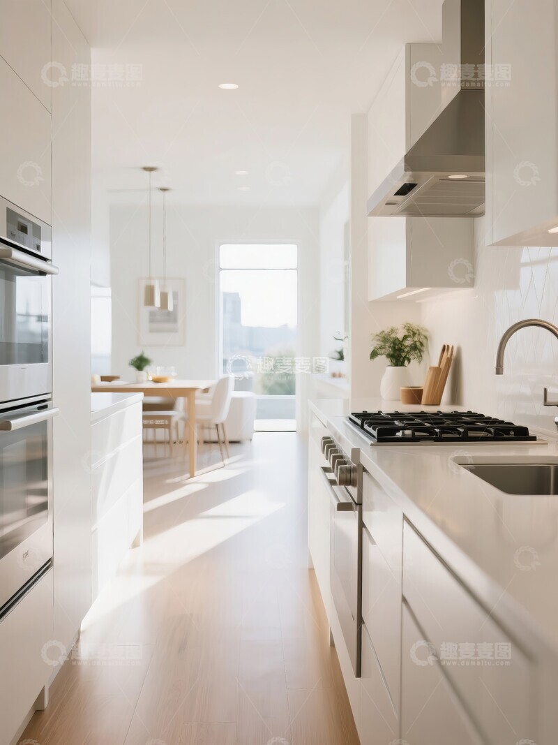 高清大图下载【趣麦麦图】现代高级感厨房餐厅装修