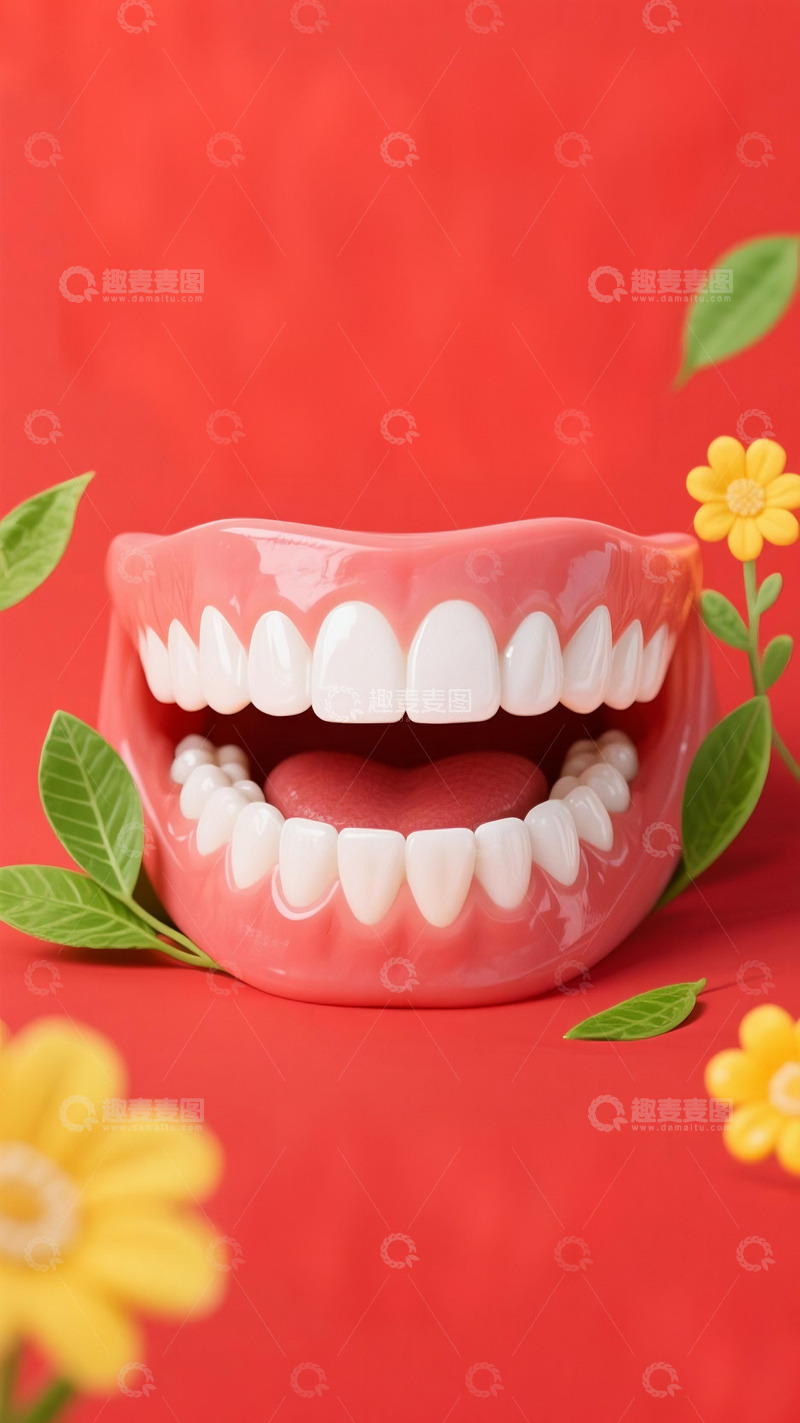 高清大图下载【趣麦麦图】口腔牙科一口假牙齿