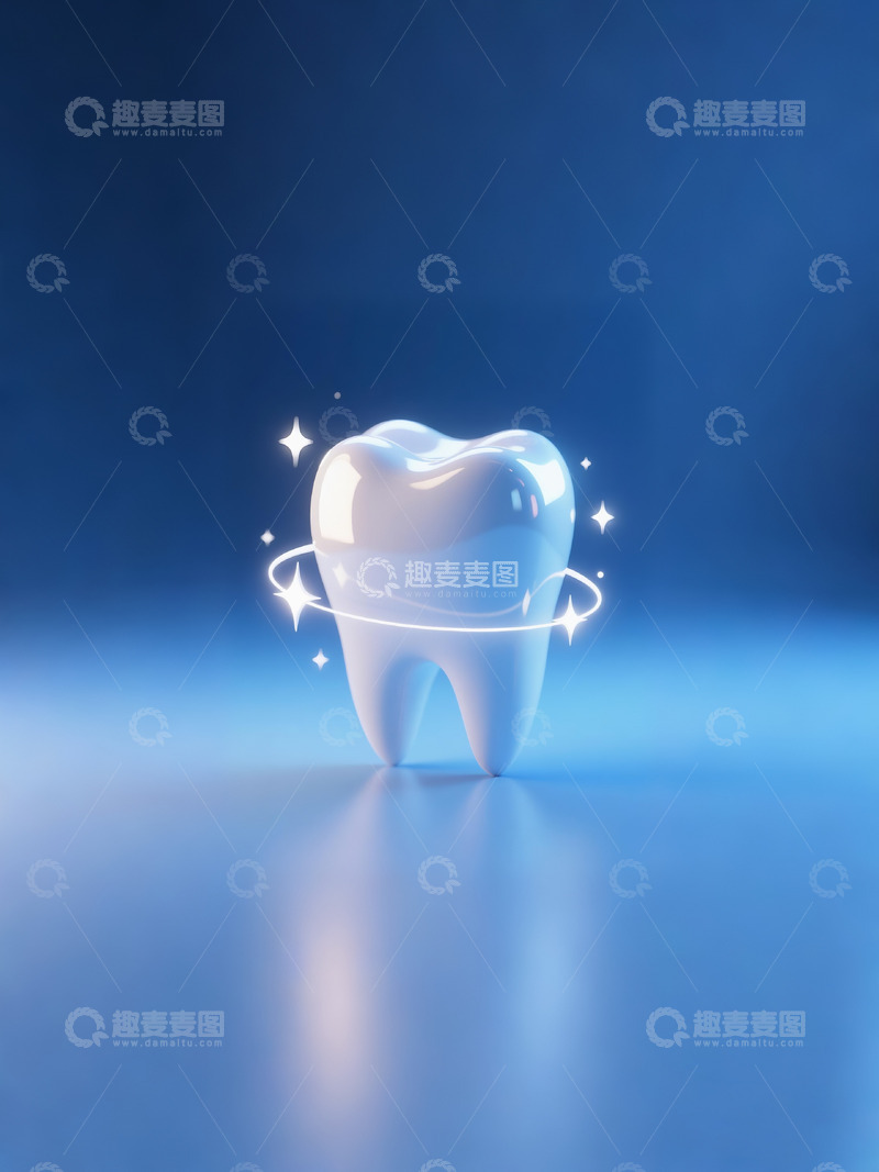 高清大图下载【趣麦麦图】闪亮牙齿牙科广告图蓝色04