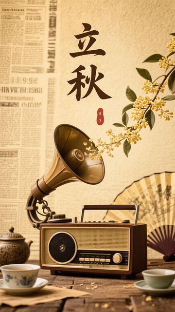 立秋海报金秋时节节气