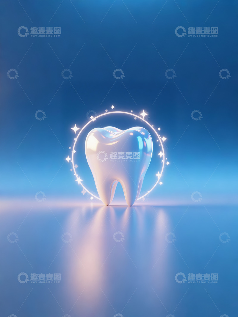 高清大图下载【趣麦麦图】闪亮牙齿牙科广告图蓝色03