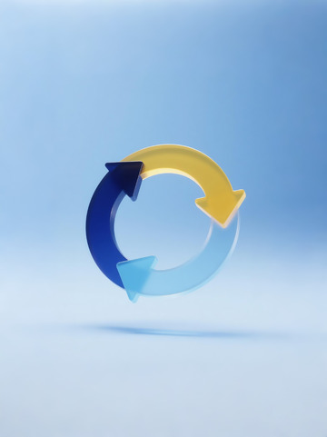 透明蓝黄色磨砂玻璃箭头2