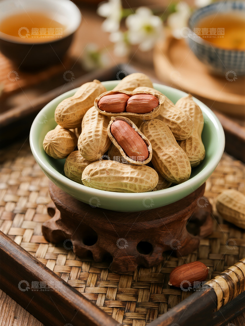 高清大图下载【趣麦麦图】中式风格坚果花生茶点商业照片1