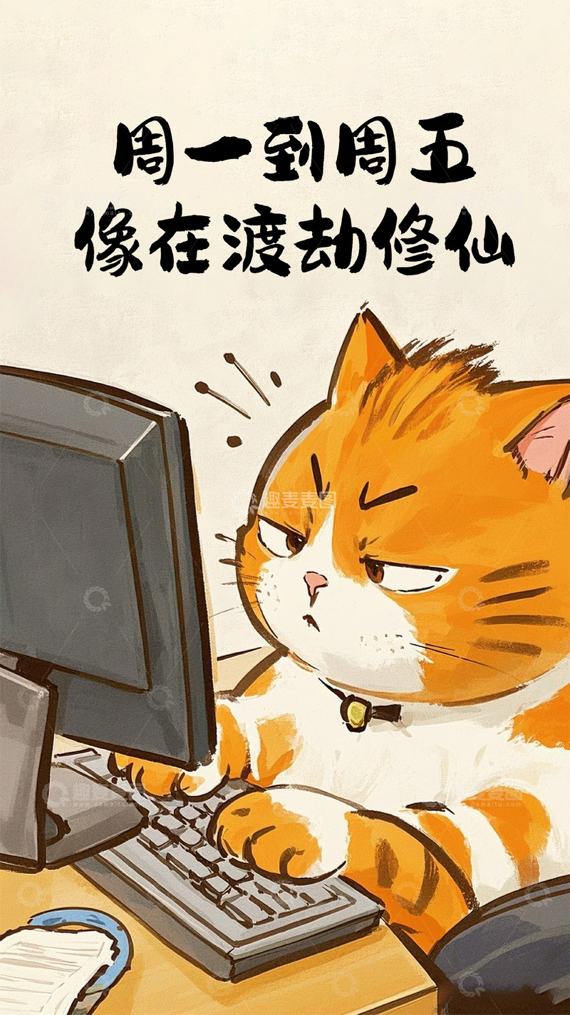 高清大图下载【趣麦麦图】发疯文学-周一到周五