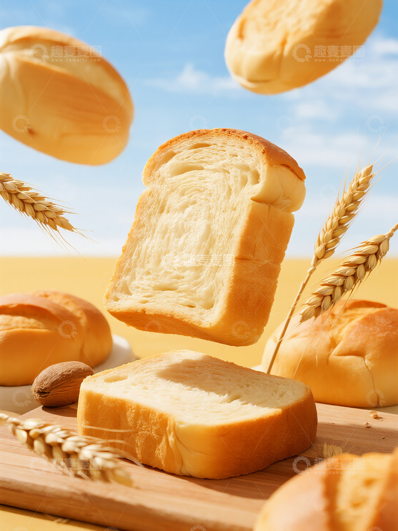 高清大图下载【趣麦麦图】商业照片面包吐司麦穗场景