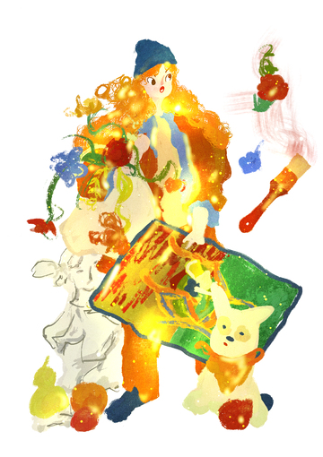 原创治愈插画作品素材人物插画123