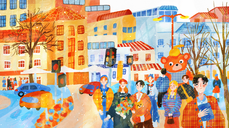 原创治愈插画作品素材12345