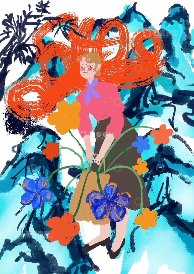 高清大图下载【趣麦麦图】原创治愈插画作品素材四季节气节日国风