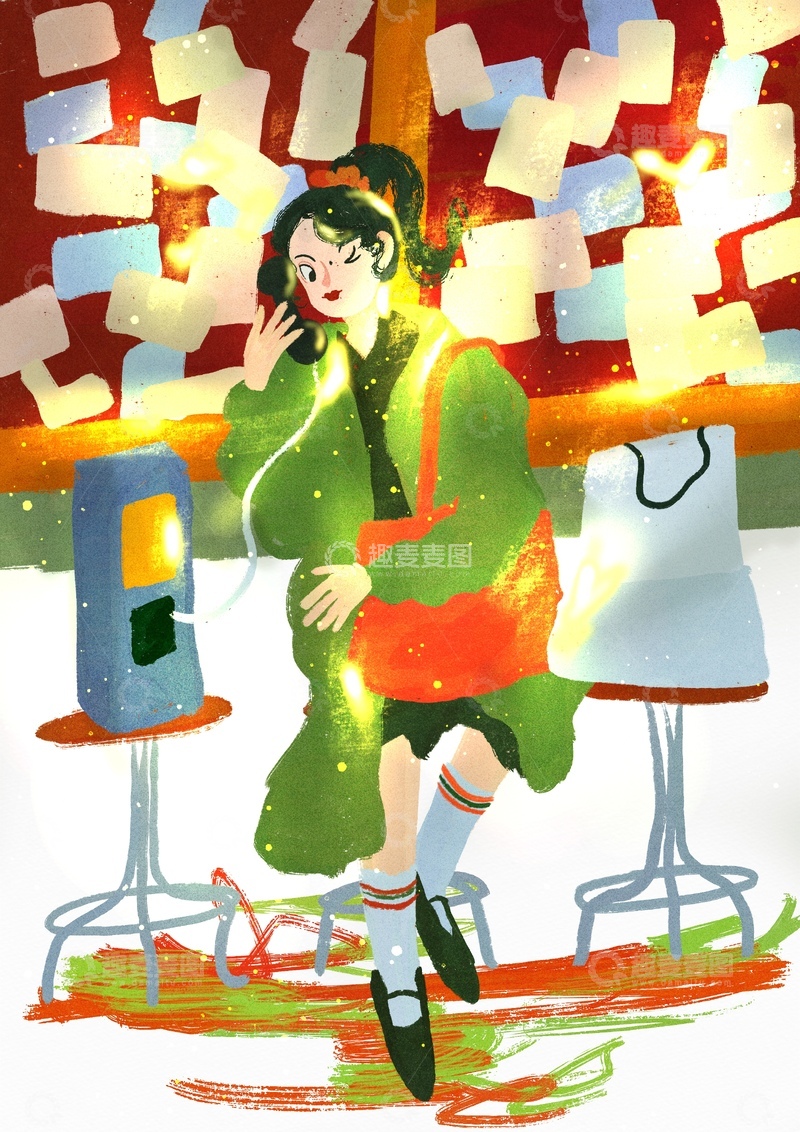 高清大图下载【趣麦麦图】原创治愈插画作品素材四季节气节日自然12345