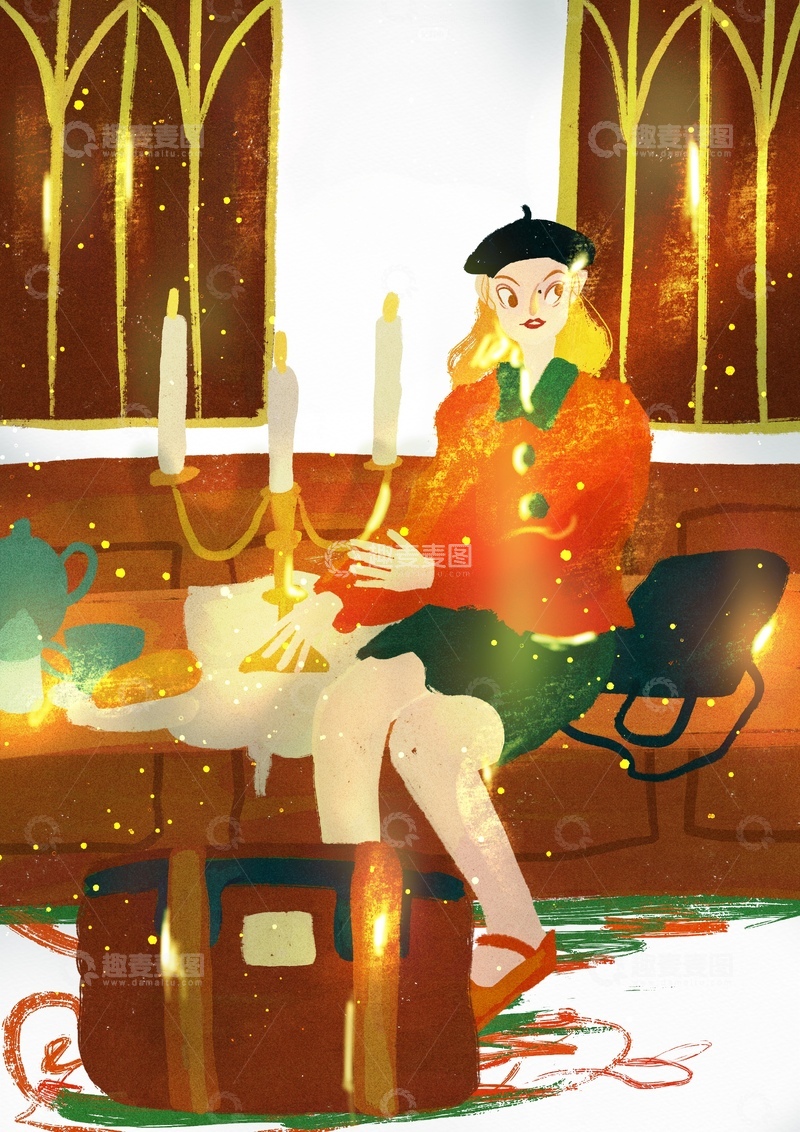 高清大图下载【趣麦麦图】原创治愈插画作品素材四季节气节日自然123