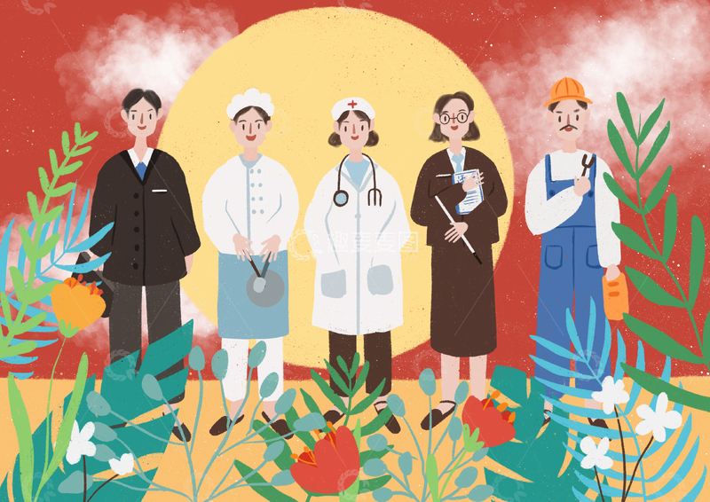 原创治愈插画作品素材