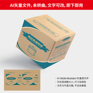 酒店高温砂锅纸箱包装 AI 矢量源文件绿
