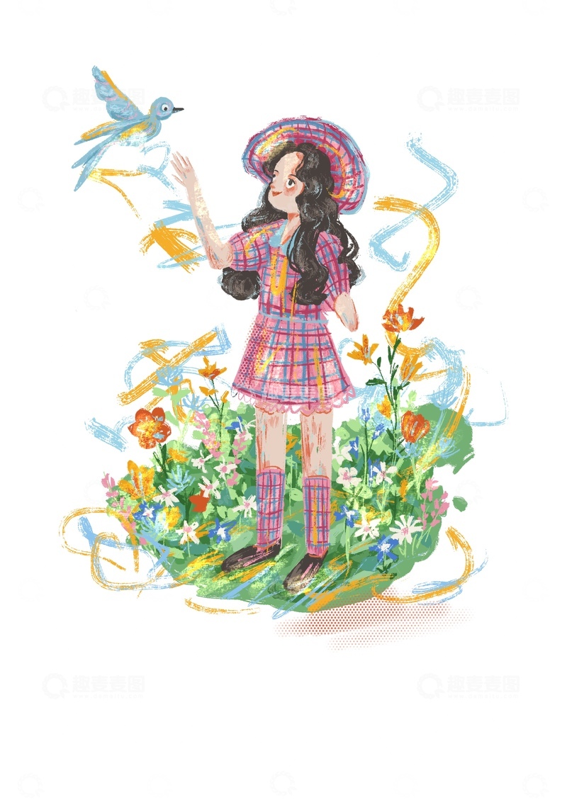 高清大图下载【趣麦麦图】原创治愈插画作品素材四季节气节日场景