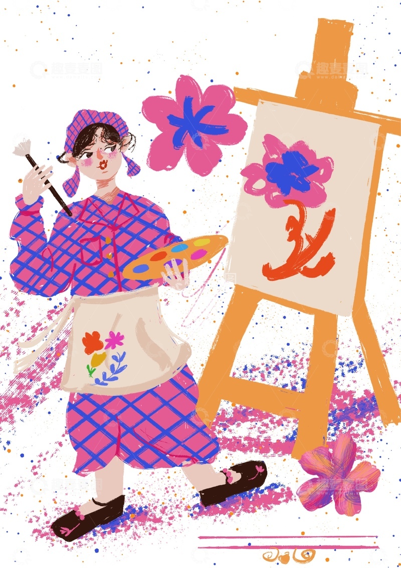 高清大图下载【趣麦麦图】原创治愈插画作品素材四季节气节日小画家