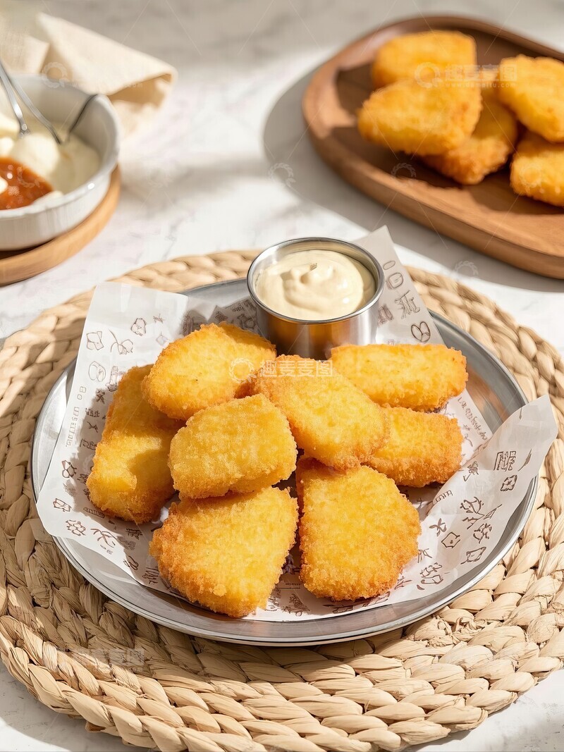 高清大图下载【趣麦麦图】西餐炸物小吃炸鸡配酱料