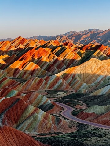 甘肃七彩丹霞地貌日落摄影1