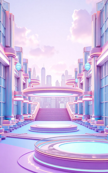 电商紫蓝色平台节日氛围背景