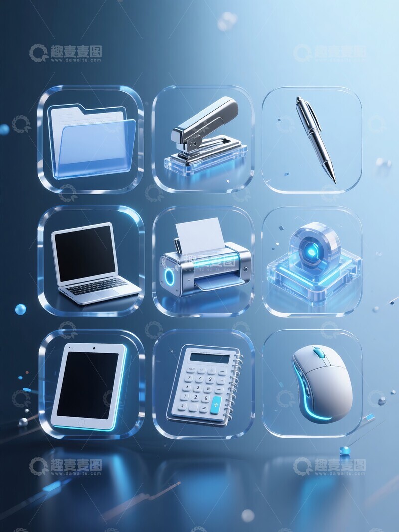 高清大图下载【趣麦麦图】办公电子产品用具图标12