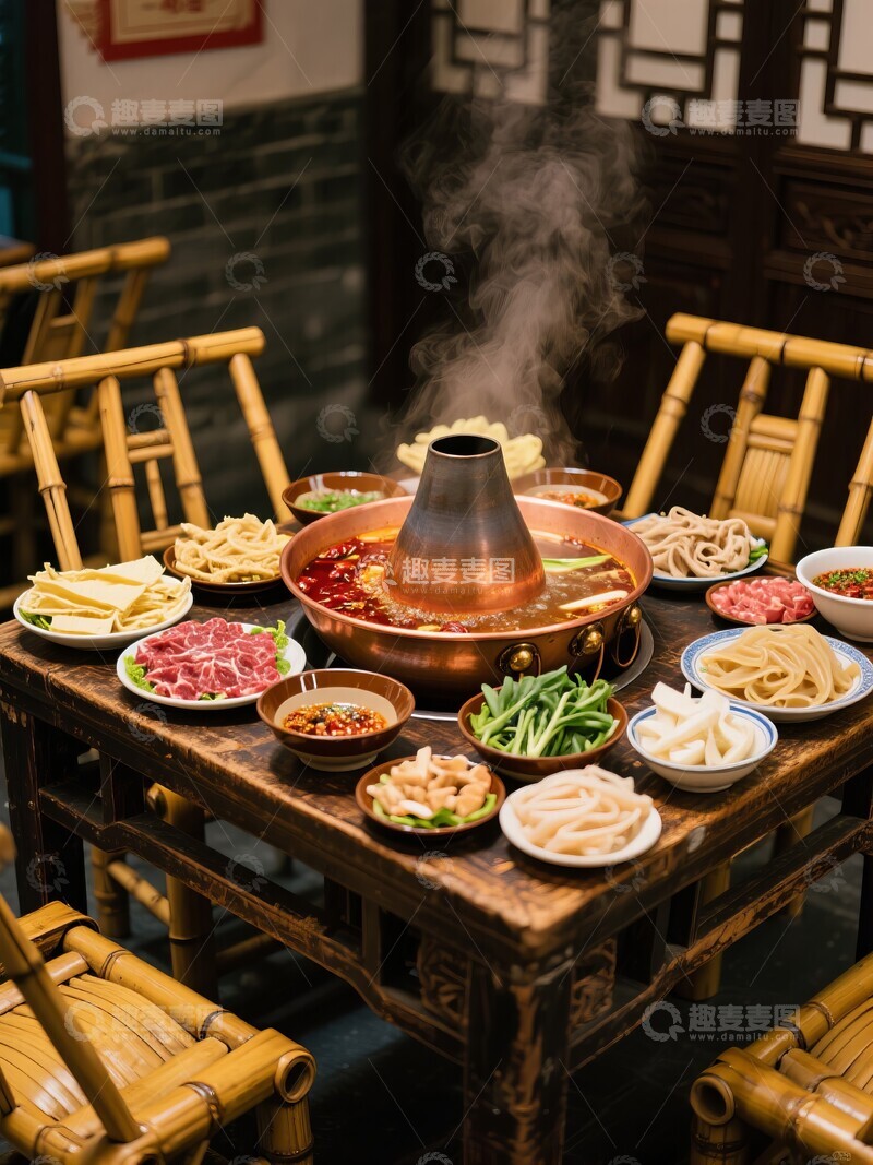 高清大图下载【趣麦麦图】四川红油火锅餐厅食物摄影