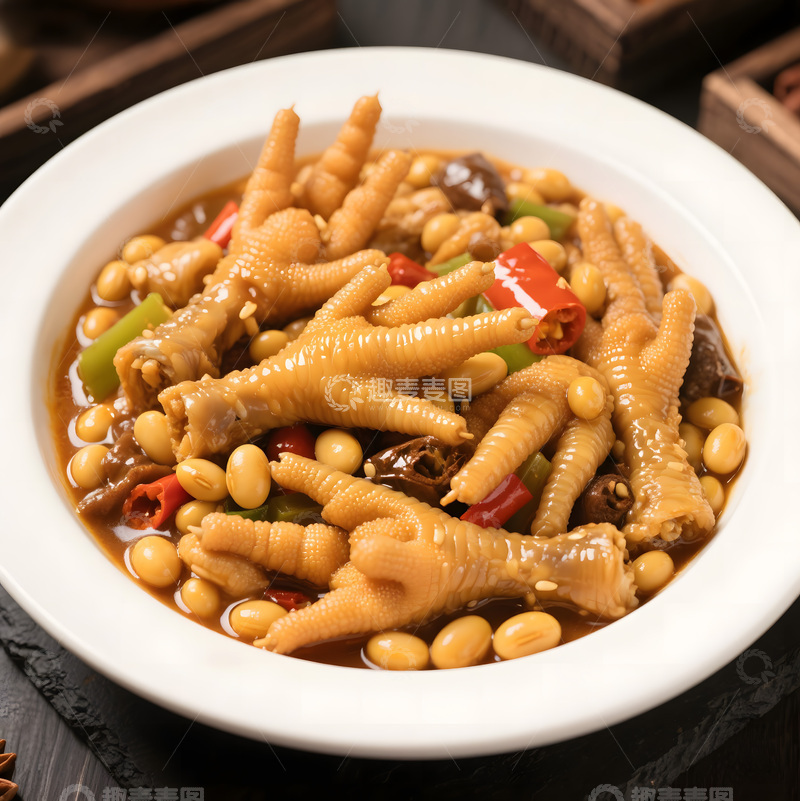 高清大图下载【趣麦麦图】黄豆焖凤爪高清摄影图
