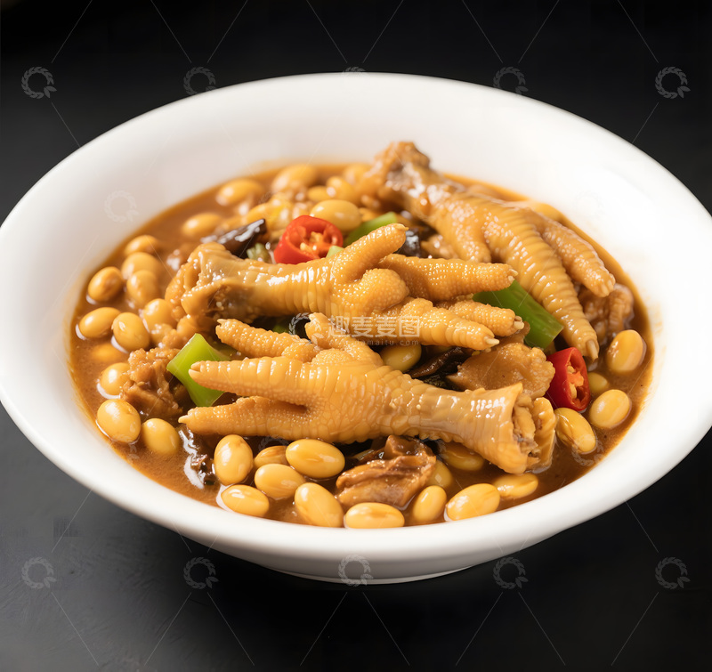 高清大图下载【趣麦麦图】黄豆焖凤爪高清摄影