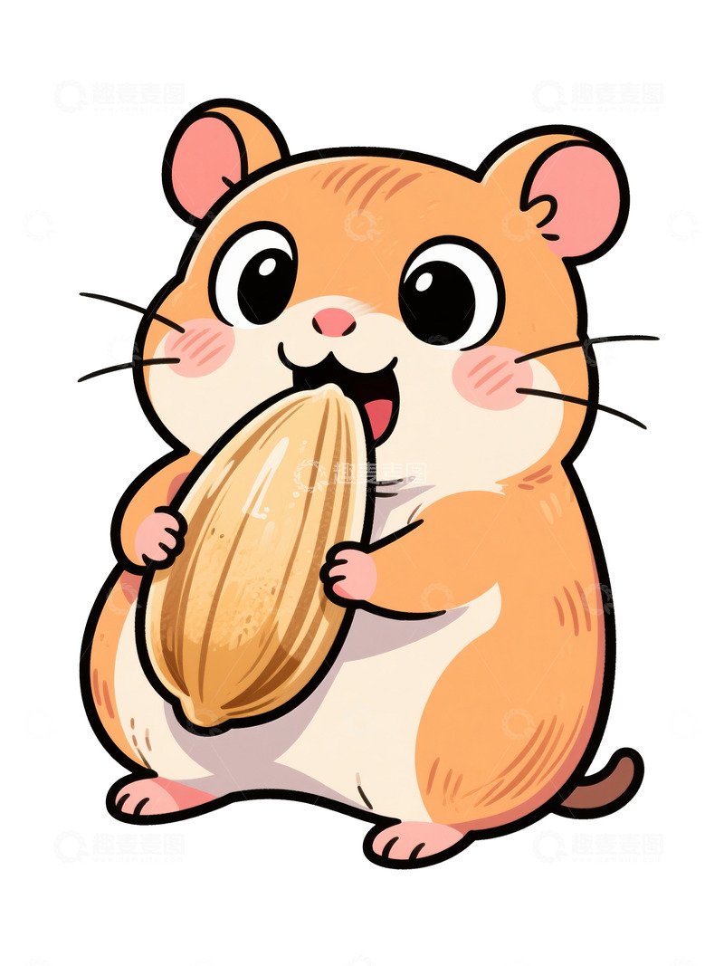 高清大图下载【趣麦麦图】可爱仓鼠嗑瓜子