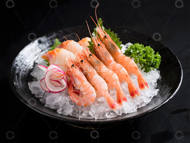 高清大图下载【趣麦麦图】北极甜虾刺身高清摄影图