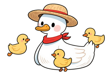 鸭妈妈带着小鸭子2