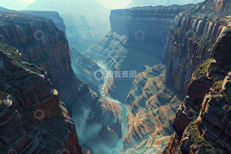 高清大图下载【趣麦麦图】高山沟壑峡谷流水