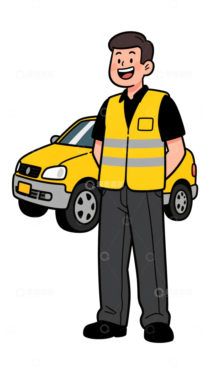 高清大图下载【趣麦麦图】驾校的简练卡通人02
