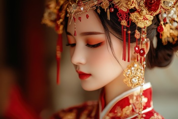 穿着喜庆的新娘