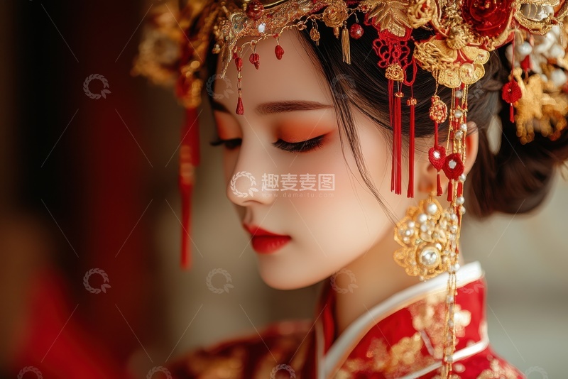 高清大图下载【趣麦麦图】穿着喜庆的新娘