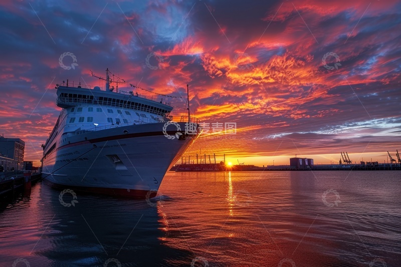 高清大图下载【趣麦麦图】大海上的轮船美景
